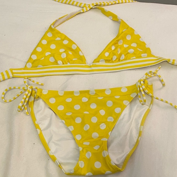 Victoria's Secret Other - Victoria Secret Yellow Polkadot Bikini L